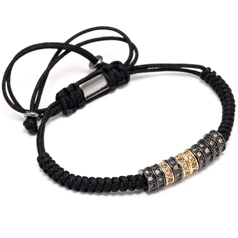 24K Gold Midnight Champagne Macramé Bracelet