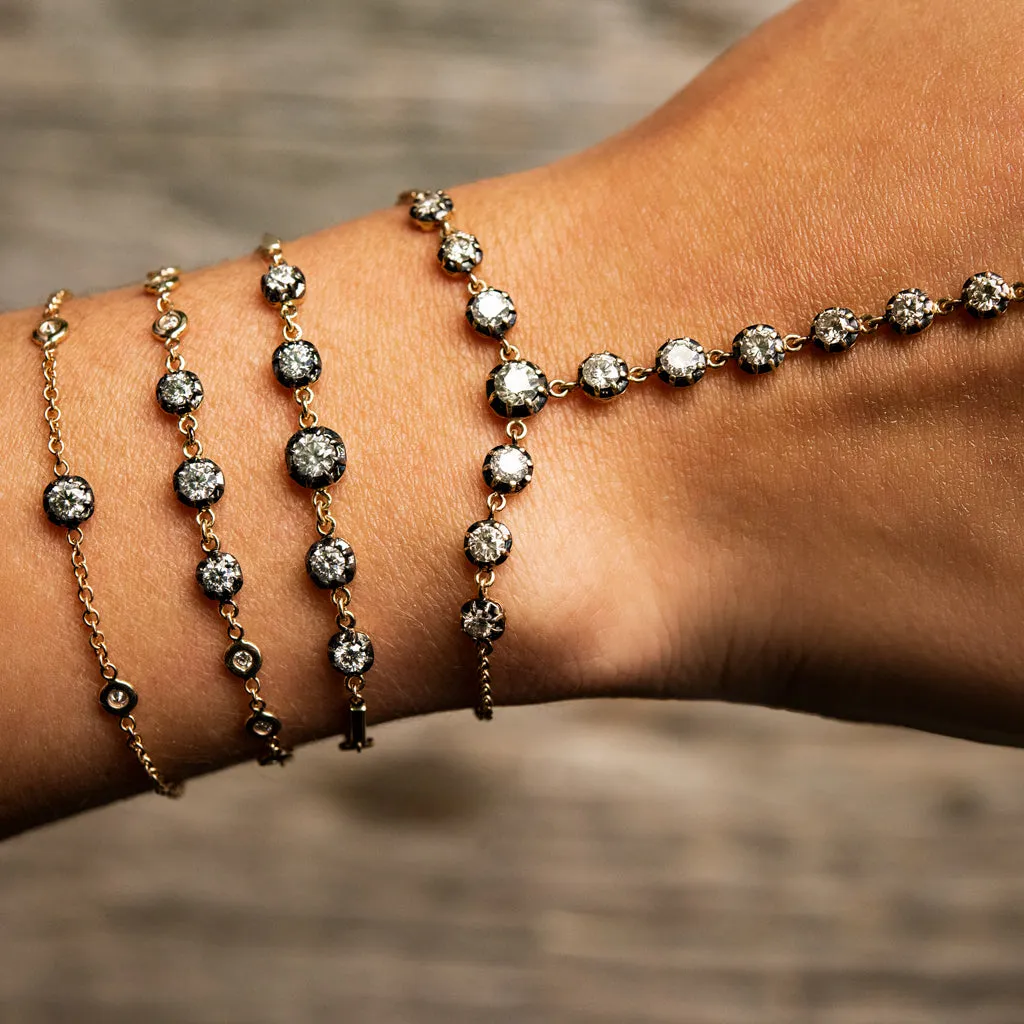 BLACK RHODIUM 3 SOPHIA DIAMOND   6 ROUND DIAMOND BRACELET