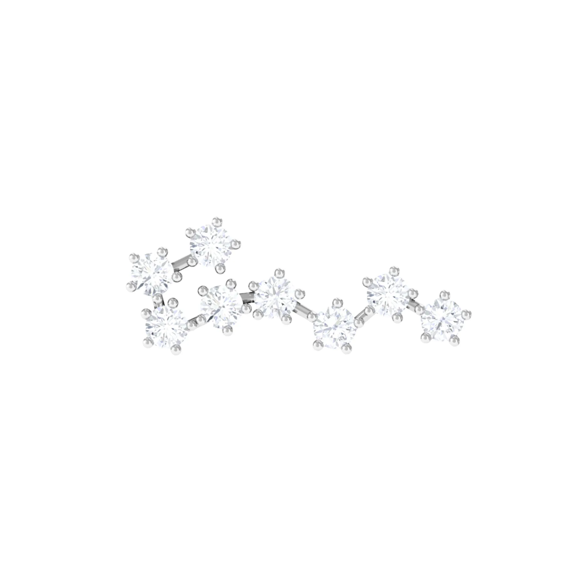 Certified Moissanite Scorpio Zodiac Ear Climber Earring