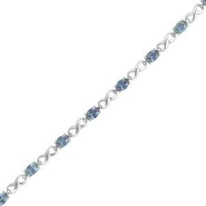Created Alexandrite Infinity Bracelet in Silver