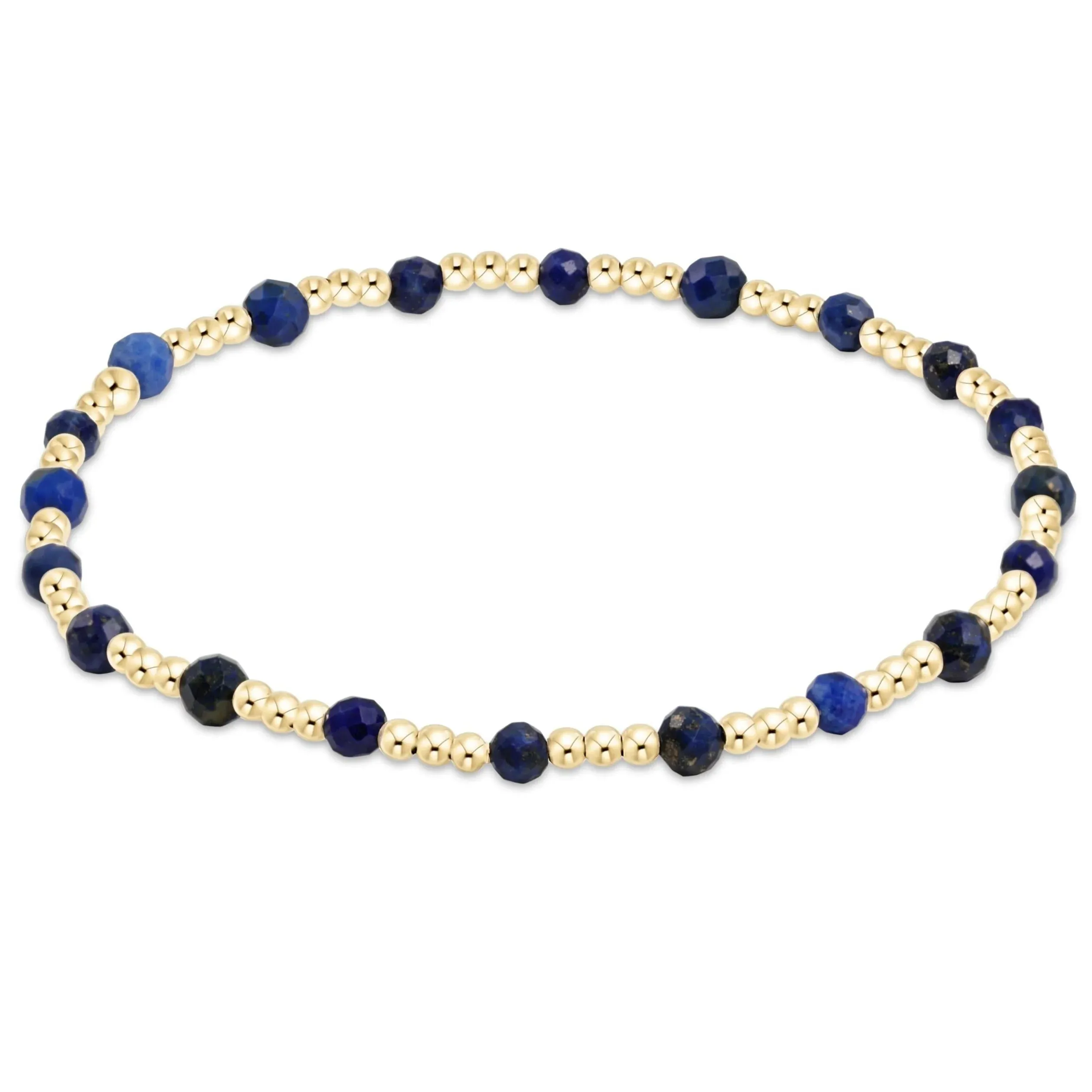 Enewton gemstone gold sincerity pattern 3mm bead bracelet - lapis