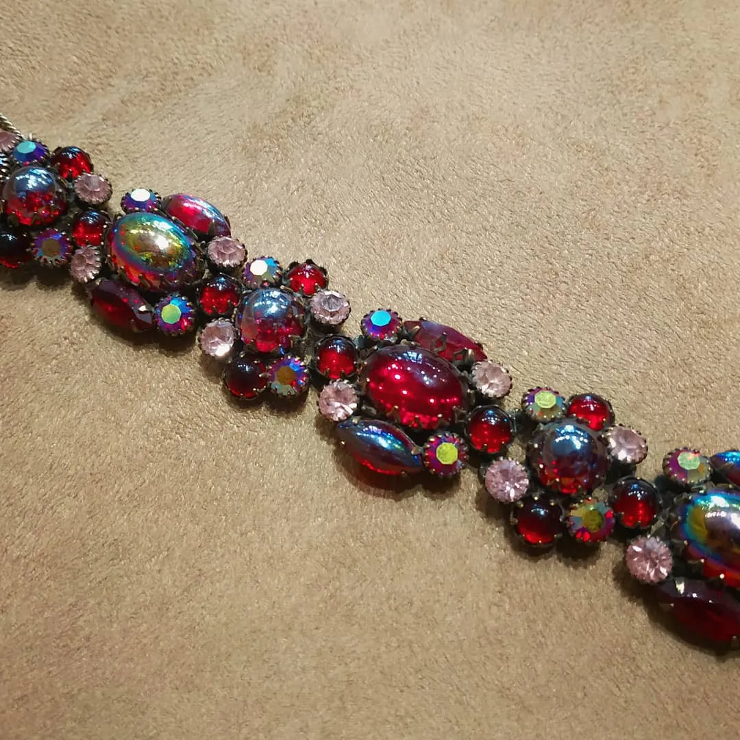 Kramer Red Pink Vintage Bracelet