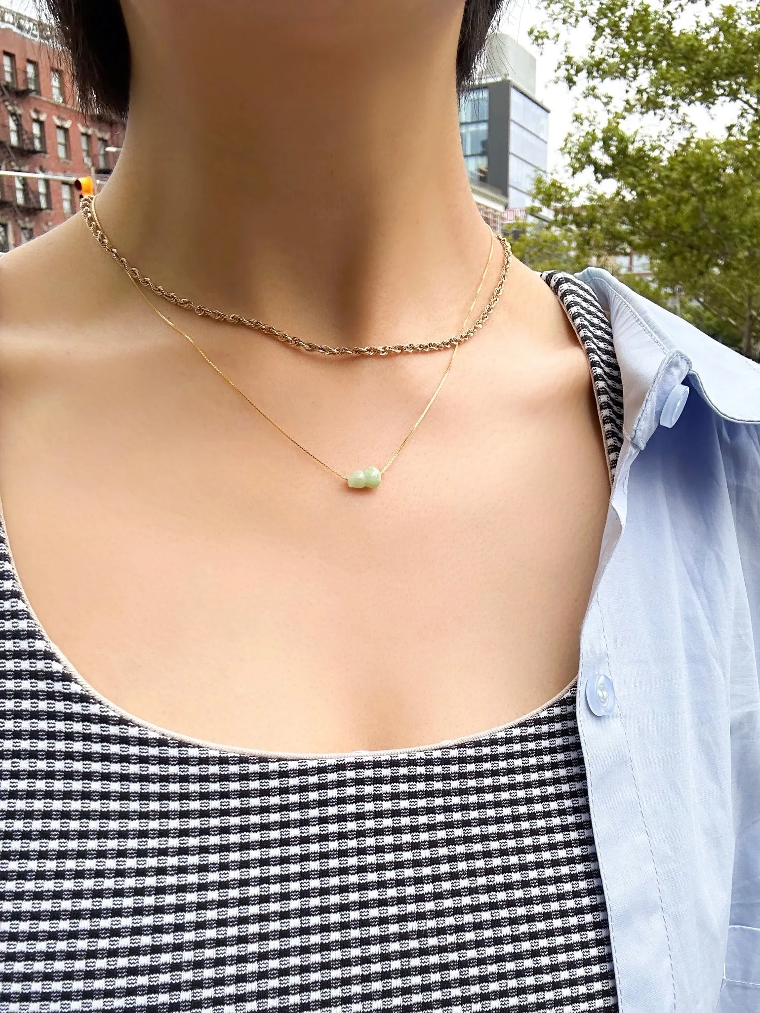 Mini bottle — Jade pendant necklace
