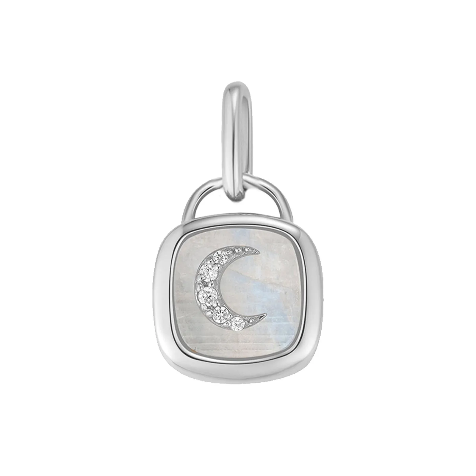 Moonstone Silver Padlock Pendant - Wanderer