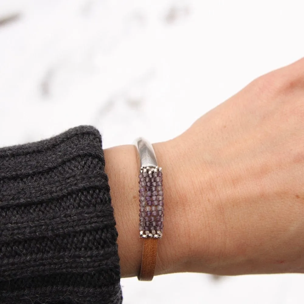 Shaded Amethyst 1/2 Cuff Bracelet