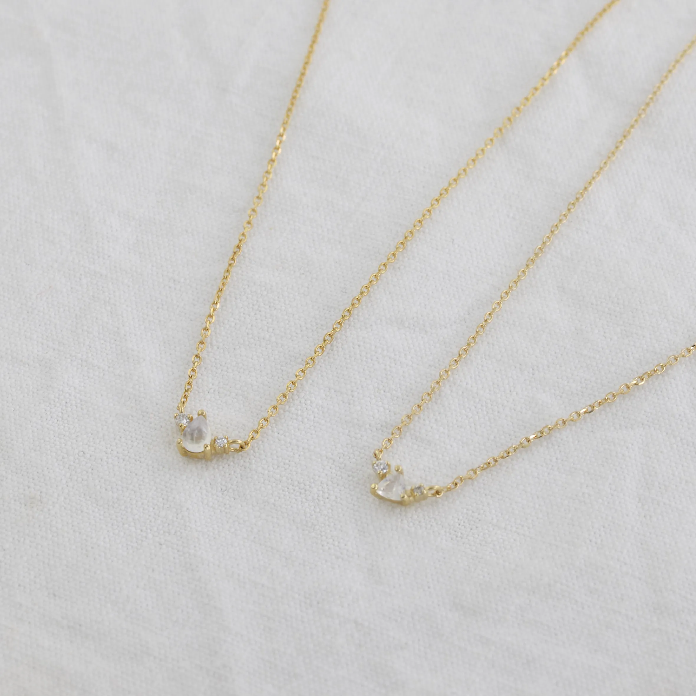Trillion cluster Necklace - 14K/ 18K Gold
